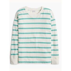 J.Crew Long-sleeve striped tee Green/White Size Small NWT